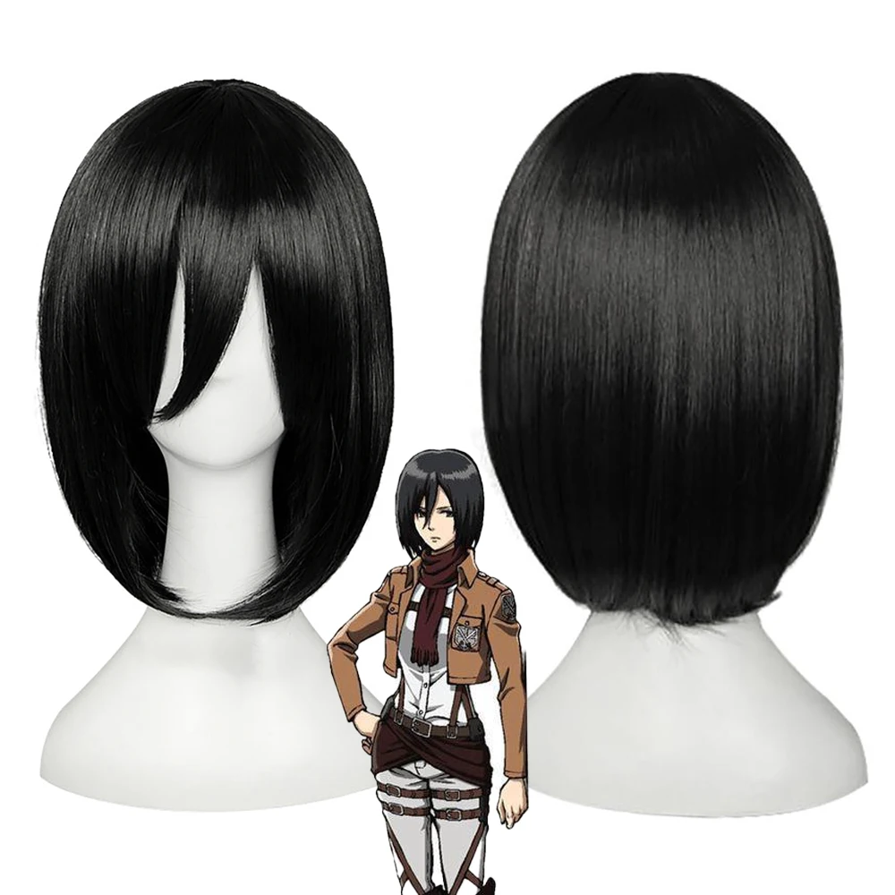 

Anime Attack On Titan Eren Yeager And Mikasa Ackerman Cosplay Synthetic Hair Suitable For Everyday Parties Heat-Resistant Wig