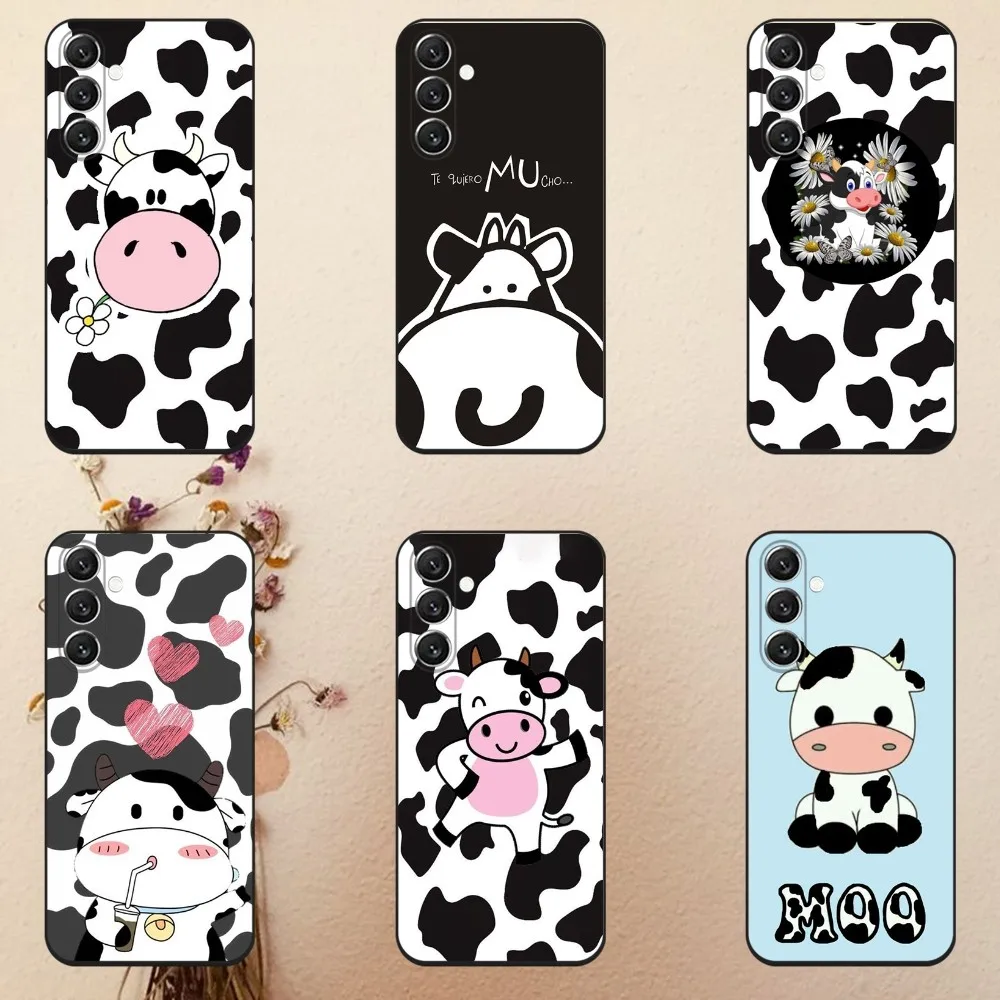 

Dairy Cattle Cow Speckle Cute Cover Phone Case For Samsung Galaxy A13,A21s,A22,A31,A32,A52,A53,A71,A80,A91 Soft Black Cover