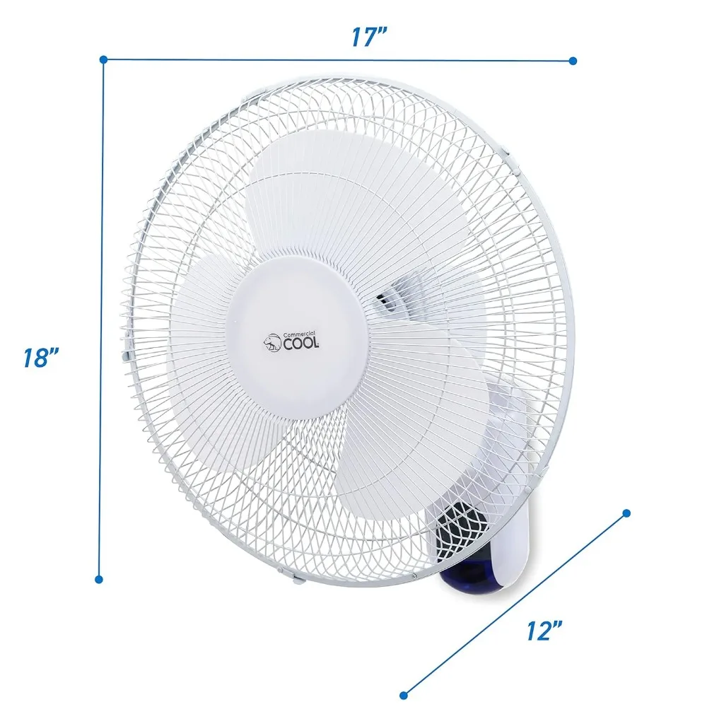 Ventilador de pared comercial de 16 pulgadas con control remoto, blanco, relajarse, relajarse y estar a gusto con este excelente ventilador de refrigeración de 16 ".