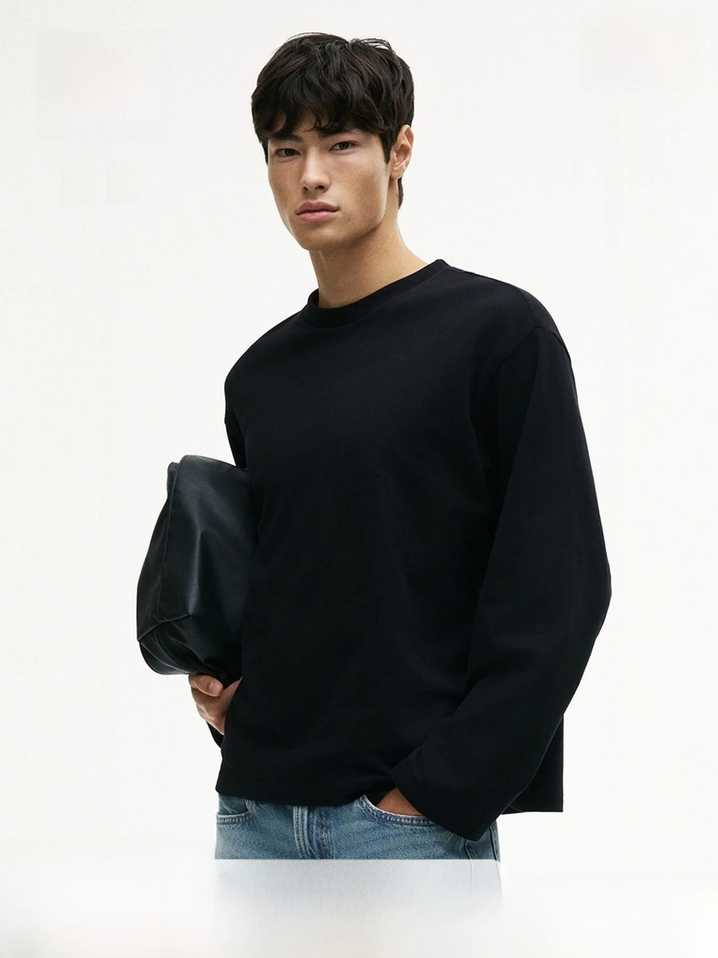 

Men's Long Sve T-irt Thermal Sweat Cloth Base Layer Top Large Silhouette Inner Wear Casual Sle Cotton 00% by H&M