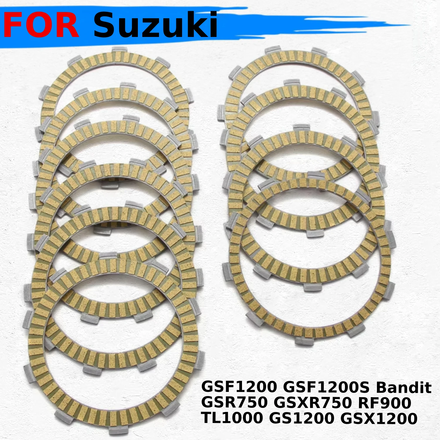 

Motorcycle Clutch Friction Plates Disc Set For Suzuki GSF1200 Bandit 1200 GSF1200S Bandit S GSR750 OEM:21441-31E00