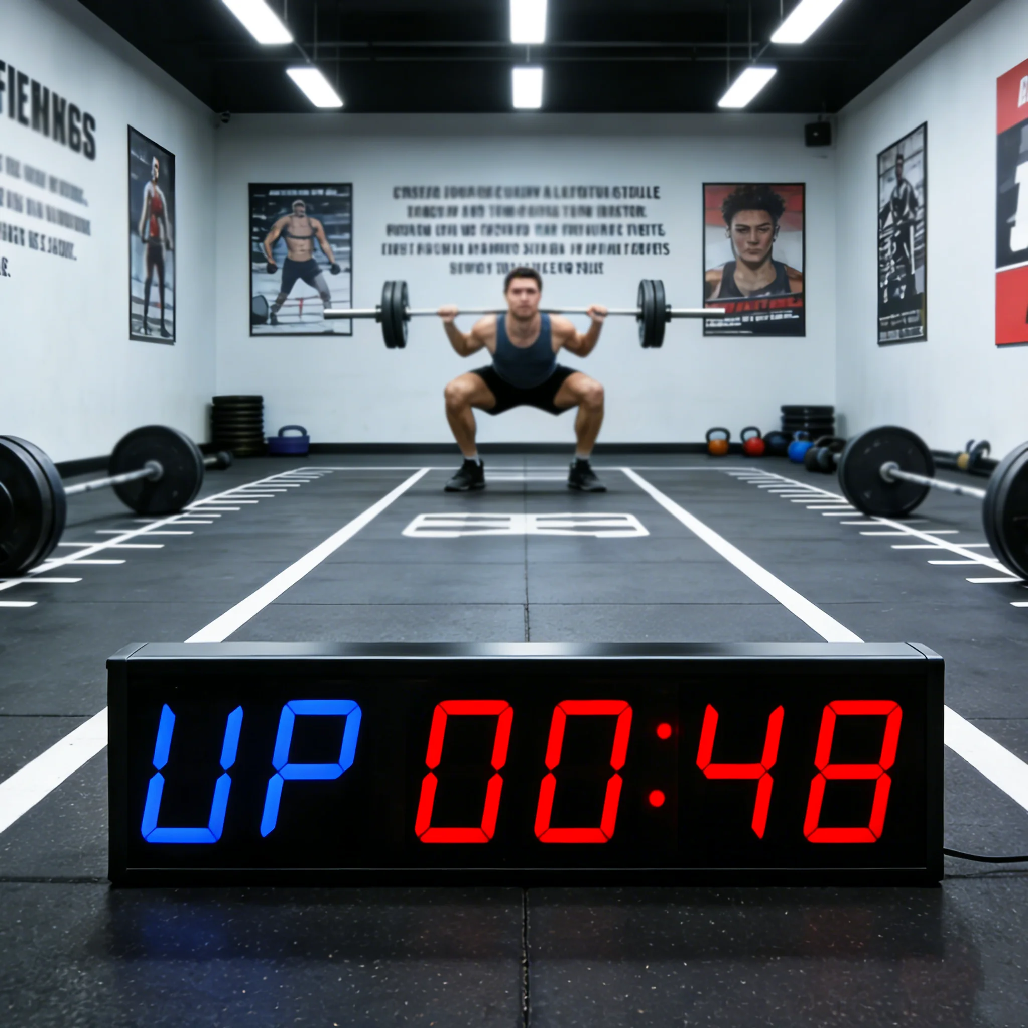 hit productGym Timer LED Display Wall Mounted Interval Timer Clock for Commercial Home Gym Fitness HIIT Workout Training Digital