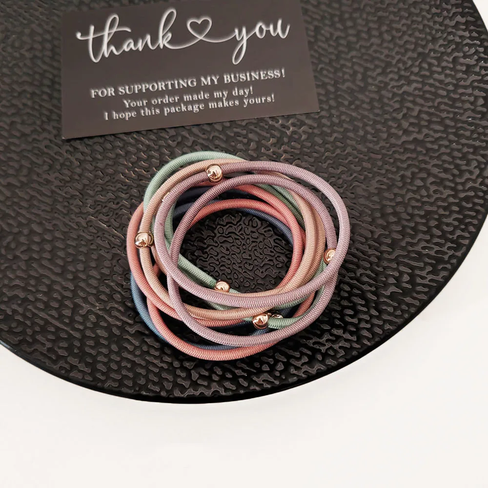 High Elasticity Geometric Hair Rope Simple Temperament Tied Hair Loop 10pc Spring Colorful Heart Elastic Hair Bands