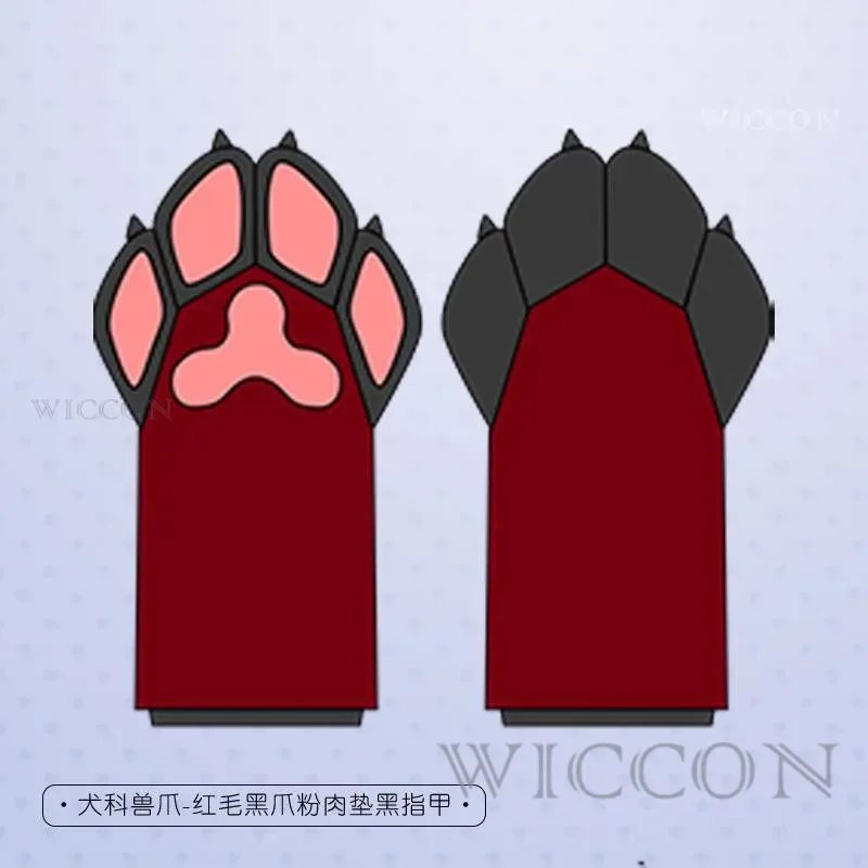 2025 جديد باو قفازات تأثيري ازياء الوردي الأسود أرنب Fursuit لطيف فروي الحيوان مخلب القط C ☆ ★ ee ☆ ★