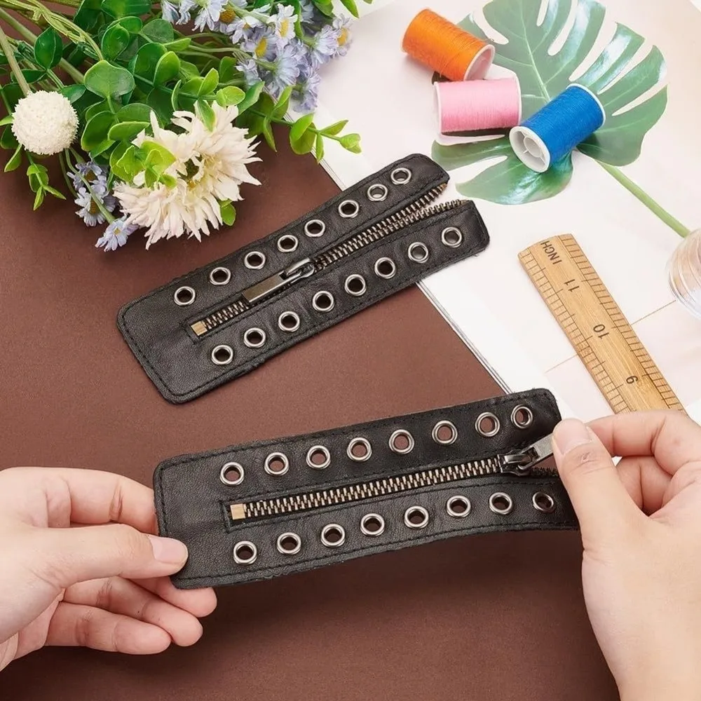 Black Leather Lace-…