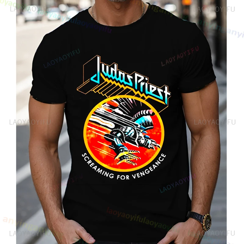 Camiseta de manga corta para hombre y mujer, camisa con diseño popular de Judas, Priest, for Screaming Vengeance, analgésico, 2024