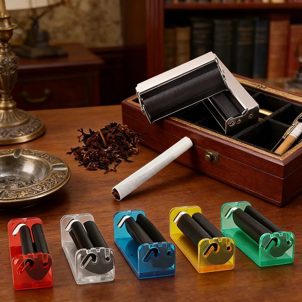 

70/78/110mm (2.8/3.1/4.3in) Portable Manual Plastic Cigarette Rolling Machine Tobacco Roller Smoking Accessory