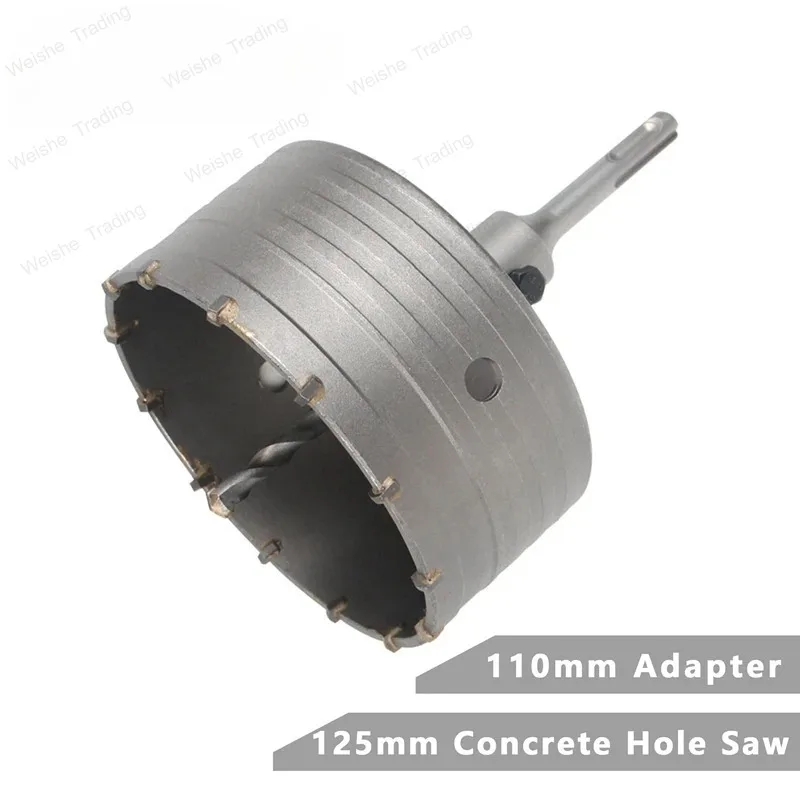 

HEDA 125mm Concrete Carbide Alloy Core Hole Saw SDS PLUS Electric Hollow Drill Bit Air Conditioning Pipe Cement Stone