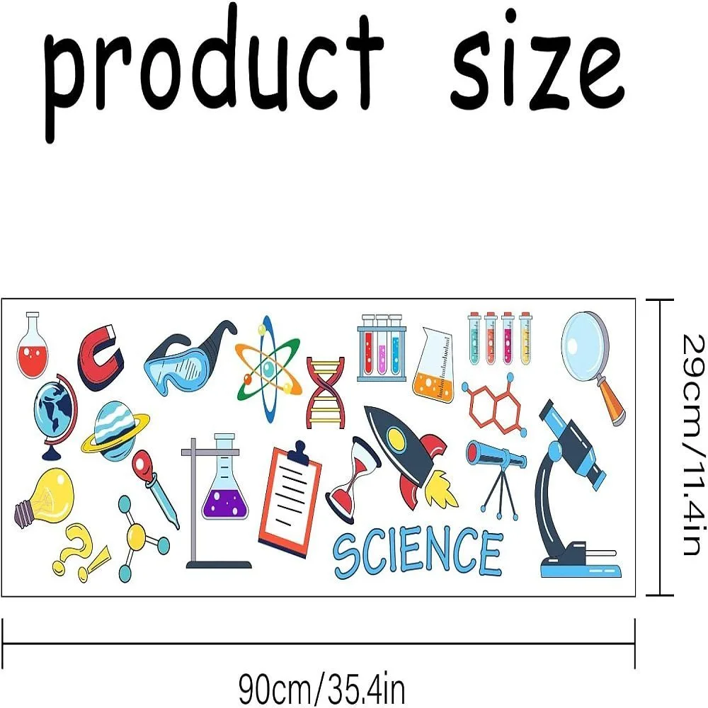23Count Science Element Theme Wall Sticker Science Lab Supplies Pattern Wall Decal Peel PVC Wall Decoration Stickers for Kitchen