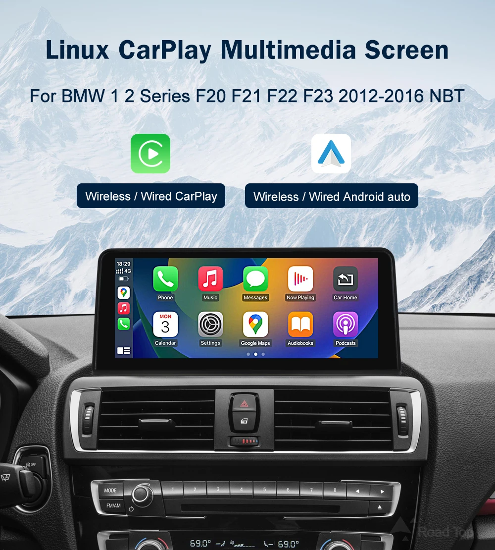 10,25 Multimedia AHD Display Für BMW 1 2 Serie F20 F21 F22 2012-2016 NBT Touchscreen Drahtlose Carplay navigation Android Auto – Detail 3