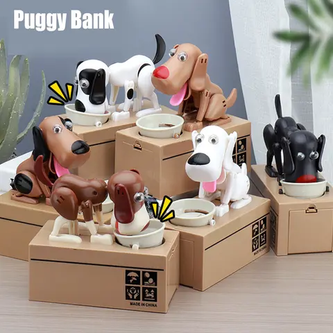 로봇 동전 뭉침 장난감 돈 상자, 만화 로봇 개, 은행을 훔치는 재밌는 초켄 바코 강아지 돈 상자