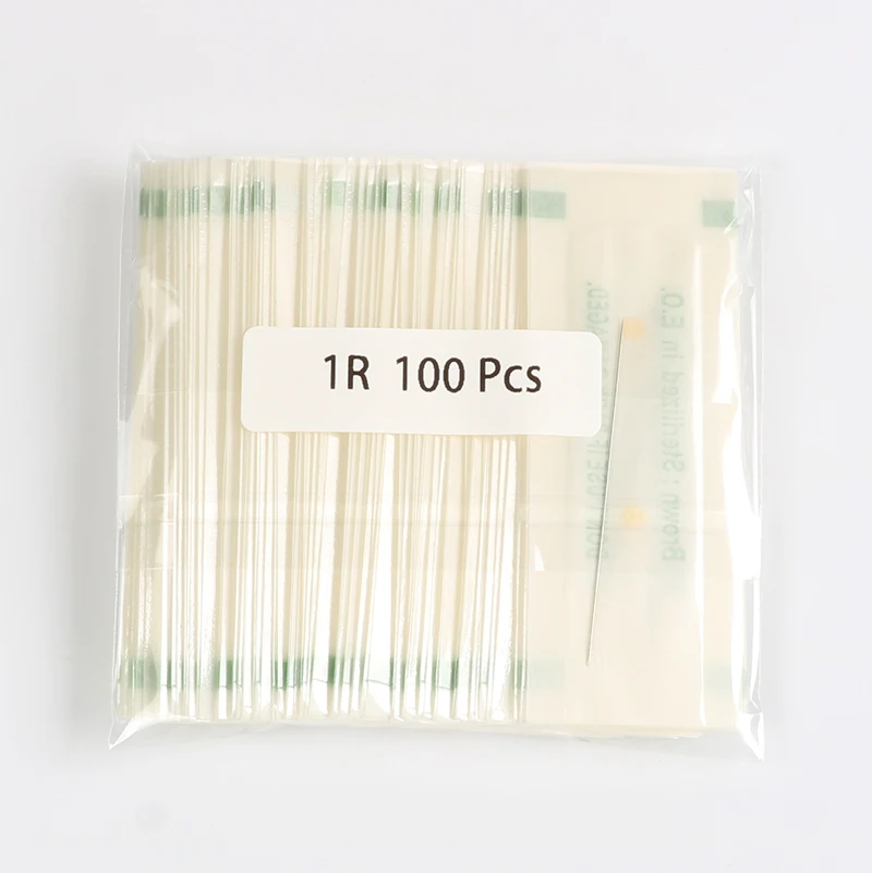 Tattoo Needles 1RL Disposable Sterilized Professional For Tattoo Eyebrow Pen Machine Permanent Makeup Kit 100pcs Needles 1R