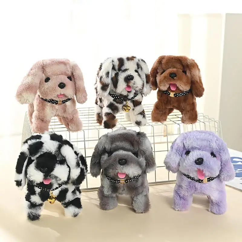 6 Styles Realistic Plush Simulation Smart Dog Children Toy Can Walking And Call Electric Plush Robot Pet Dog Toddler Birthday