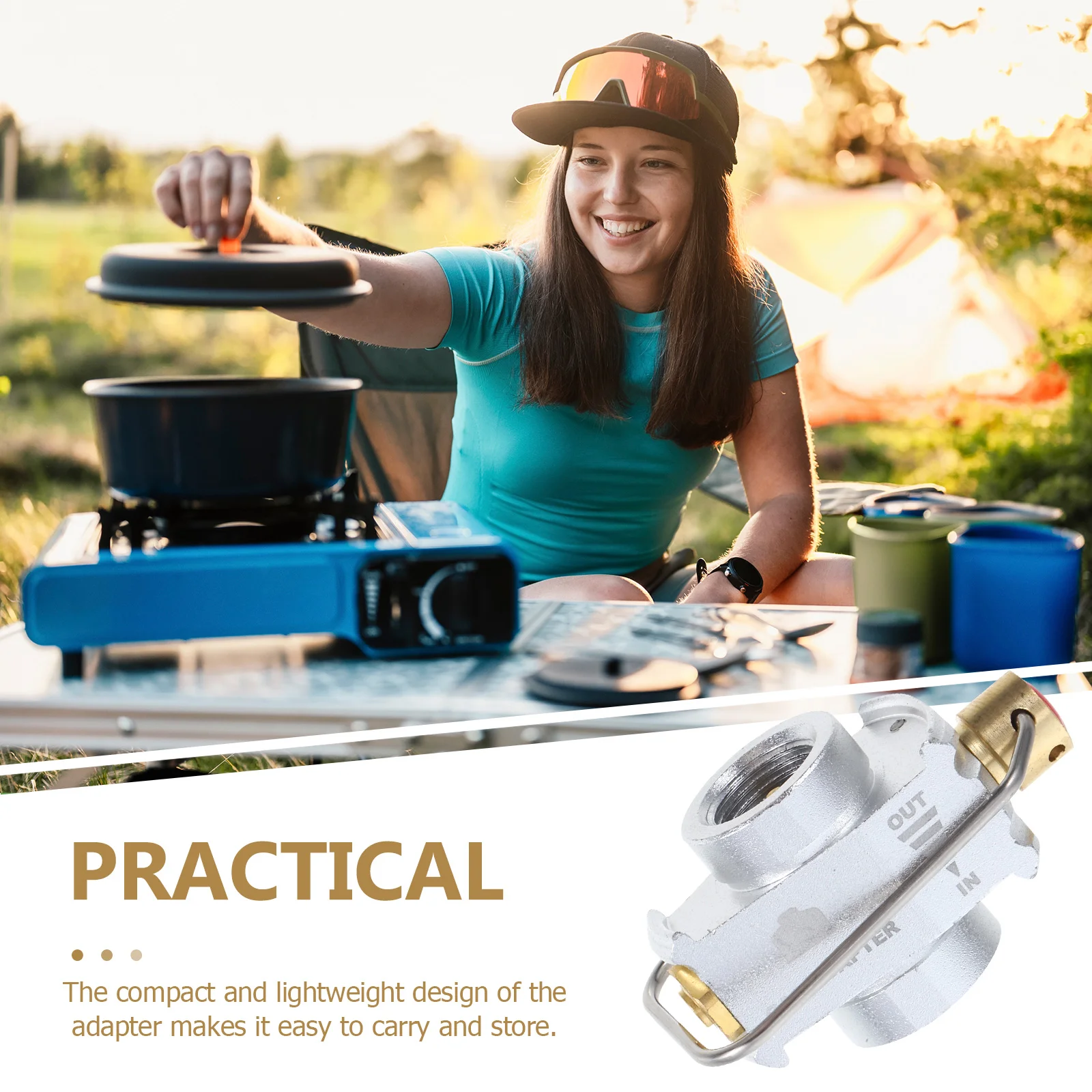 Flat Tank Adapter Flip Fuel Transfer Device Gas Refill Canister Valve Camping Saver Silver Fittings