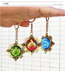 Natlan Hydro Sumeru Dendro Inazuma Electro Vision Keyring Fontaine Transparent Crystal Cosplay Element Pendant Collection Props