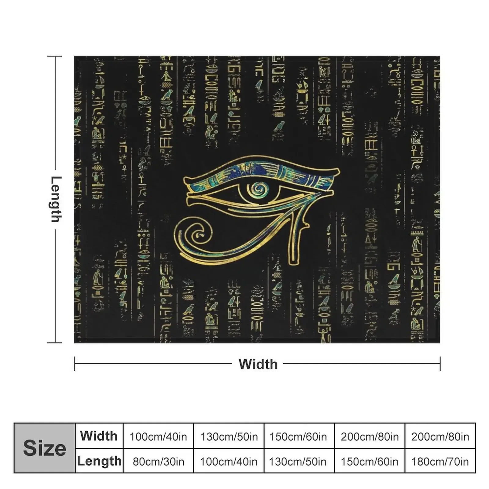 Egyptian Eye of Horuson hieroglyphics gold and marble Throw Blanket manga Beach For Sofa Thin Blankets