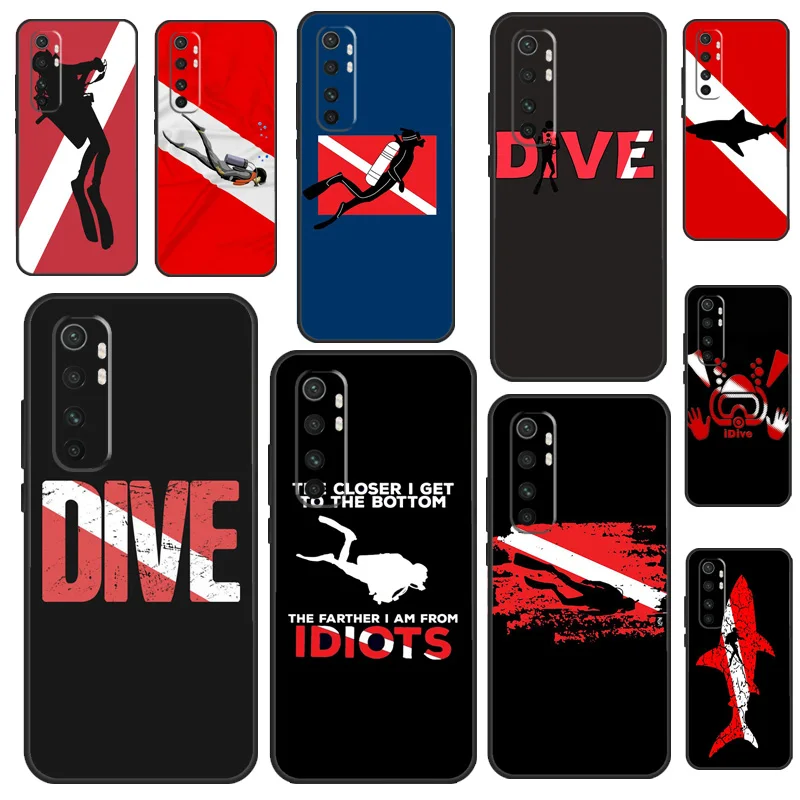 Dive Scuba Diver Shark Diving Phone Case For Xiaomi Mi 11 Ultra 10 Lite 11T 10T Pro POCO X3 NFC F3 M3 Pro Soft Cover