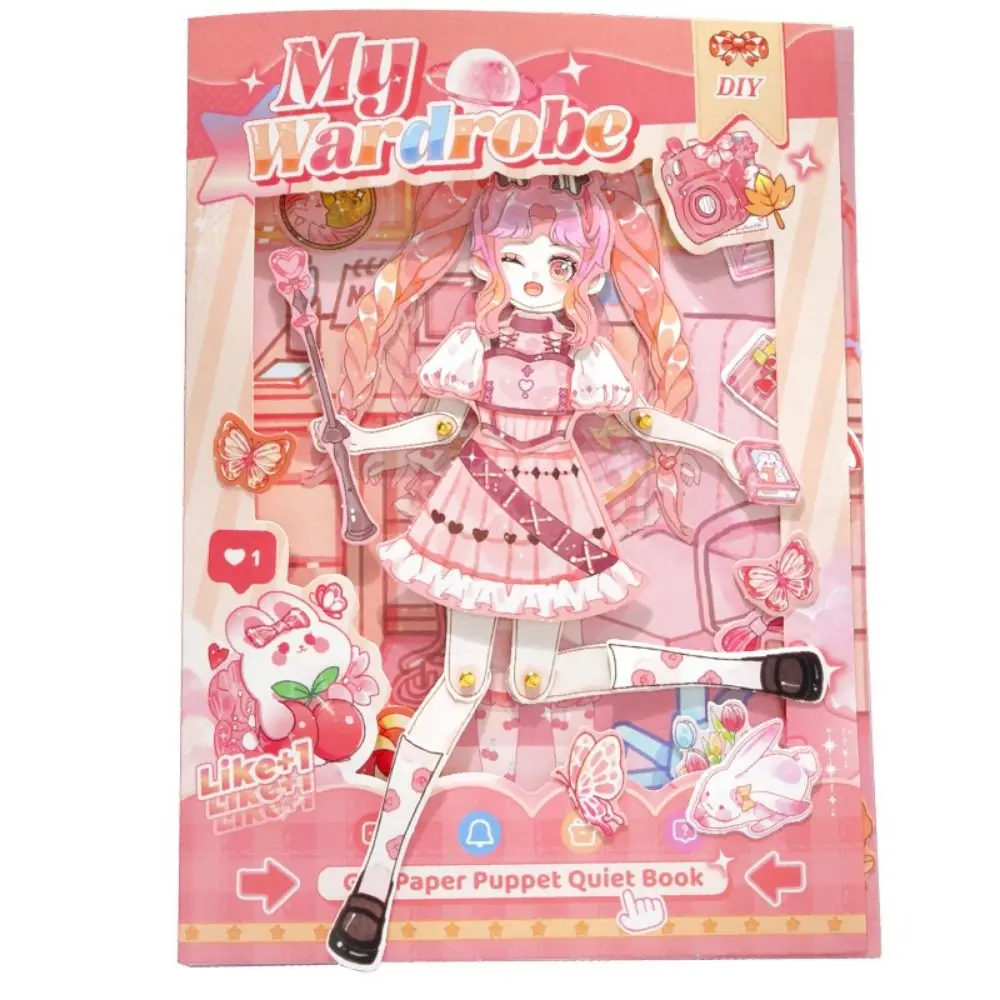 

Милое пеленальное платье, 3D наклейка, книга, многоцветная мультяшная девушка, тихая книга, аксессуары, книга «сделай сам», игрушка-коллаж