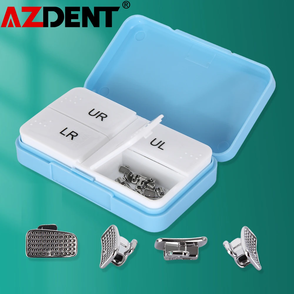 40Sets=160Pcs AZDENT Dental Orthodontic Buccal Tubes 1st Molar Bondable Monoblock Non-Convertible Single Roth MBT 0.022 Lab Tool