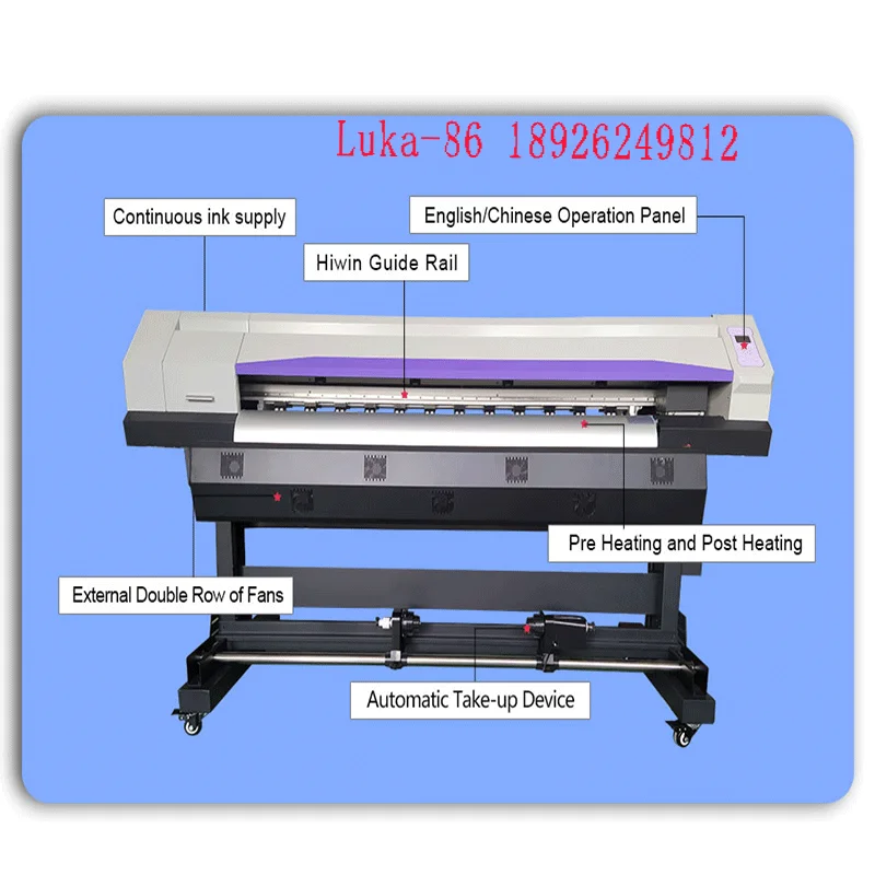 2024 Cheap Large Format 1.8m Printer PP Adhesive Vinyl Paper 1.6m Universal Print Machine