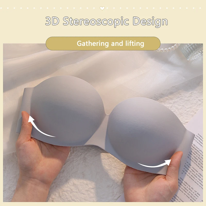 Dámské sexy bezešvé spodní prádlo s krásnými zády, jednořadá podprsenka s push-upem a malými prsy, měkká prodyšná podprsenka s odhalenými rameny - náhled 4