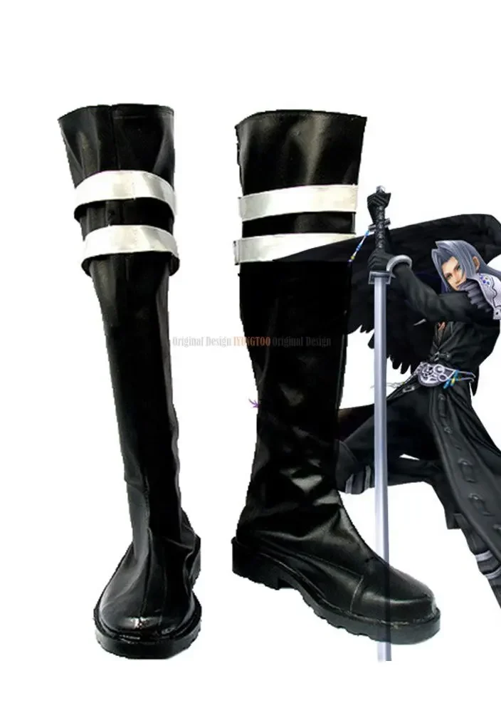 

FF7 Sephiroth Cosplay FFinal FFantasy VII Sephiroth Cosplay Long Boots Black Shoes Custom Made