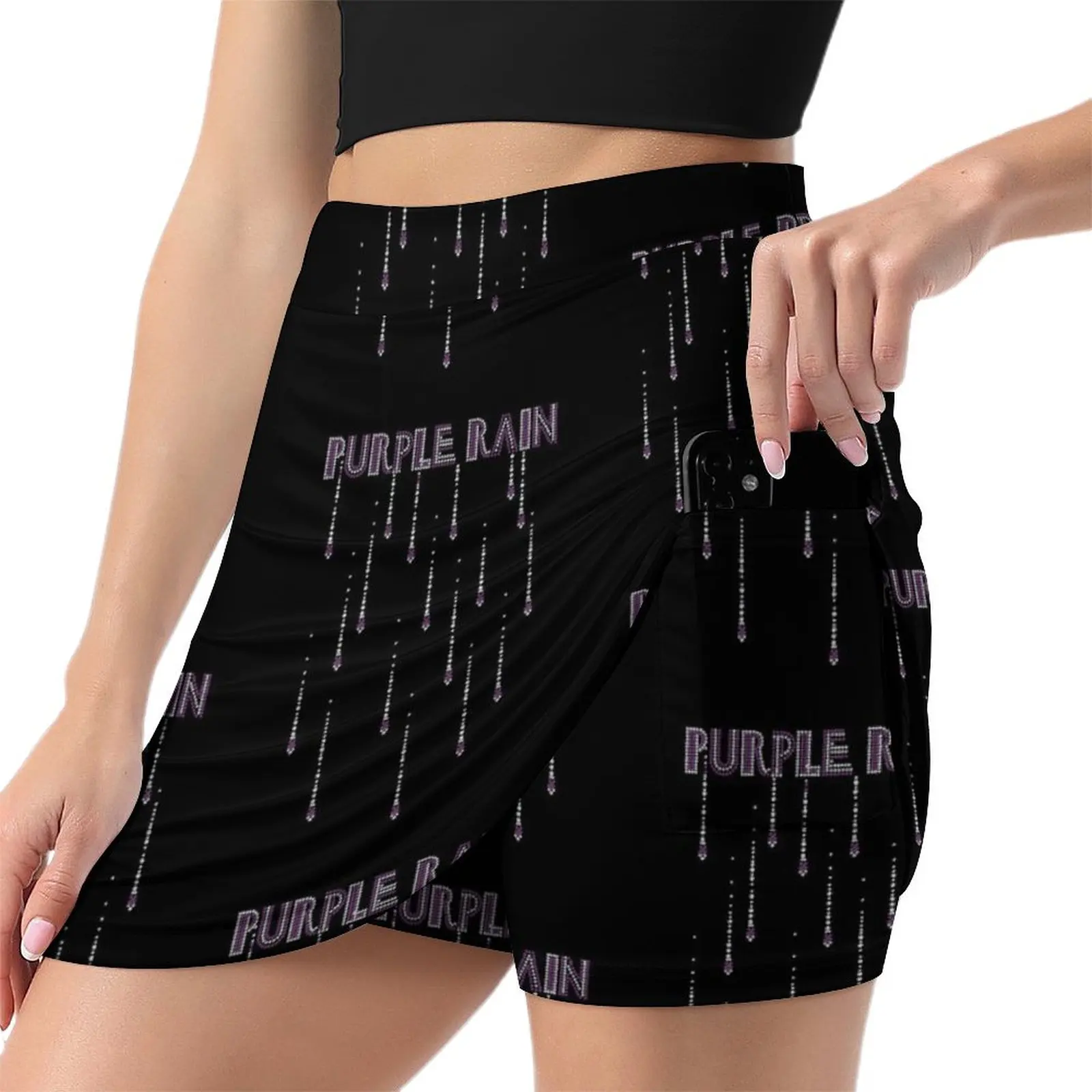 Purple Rain PRíNCé Sparkling Rhinestone Stud Rocknroll Mini Skirt Dresses Women's skirt Women's dress