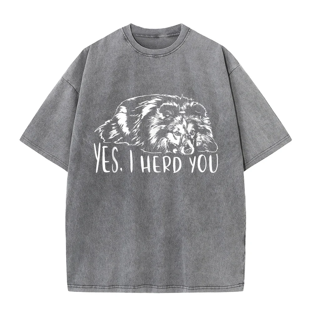 Sheltie I Herd You Dog Funny Sayings T-Shirt Korean Popular Clothes Men Designer T Shirt Camisetas Masculinas Animal Lover