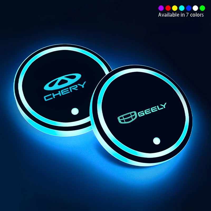 1pcs Car Luminous Coasters Water Cup Mat Holder Car Styling For Jaguar XF XE XJ X351 F Pace X Type F Type Tijera Ropa Llavero