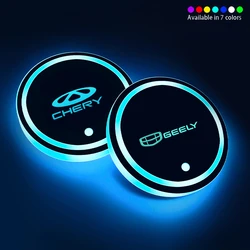 1pcs Car Luminous Coasters Water Cup Mat Holder Car Styling For Jaguar XF XE XJ X351 F Pace X Type F Type Tijera Ropa Llavero