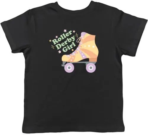 Roller Derby Girl Kids T-Shirt Roller Skates Skater Sport Childrens Boys Girls