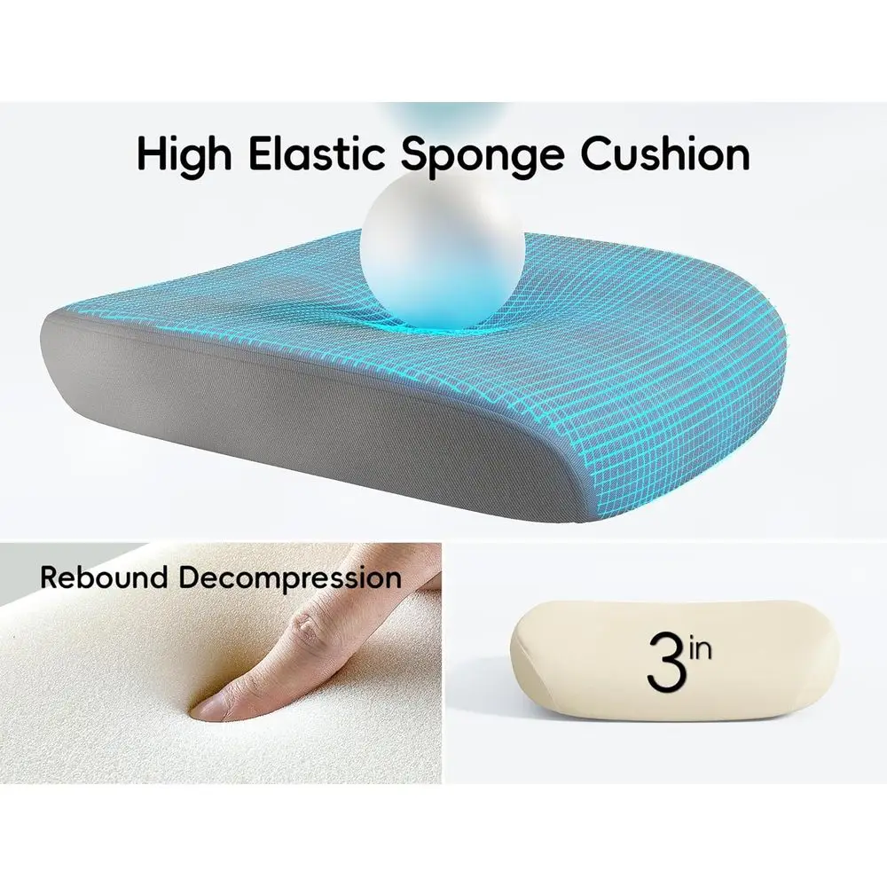 Silla de escritorio ergonómica con respaldo alto para el hogar y la oficina, cómodo asiento para computadora, asiento ancho para grandes y altos, capacidad de 330 libras (gris)