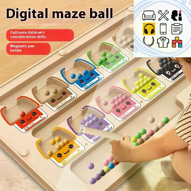 1 set di colori abbinati giocattolo Montessori plastica magnetica colore e numero labirinto apprendimento giocattoli educativi regali per bambini
