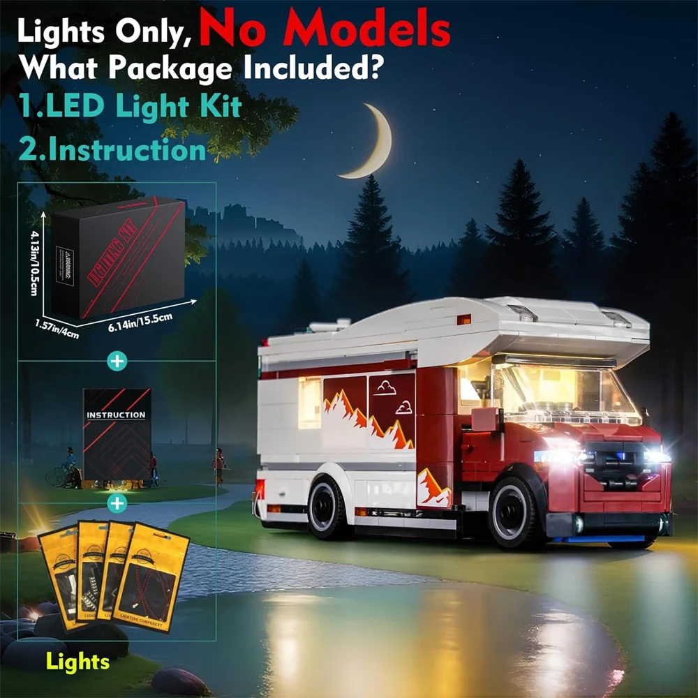 Ensemble d'éclairage pour camping-car de vacances Van City Series 60454, bloc de construction non inclus (Kit d'éclairage LED uniquement)