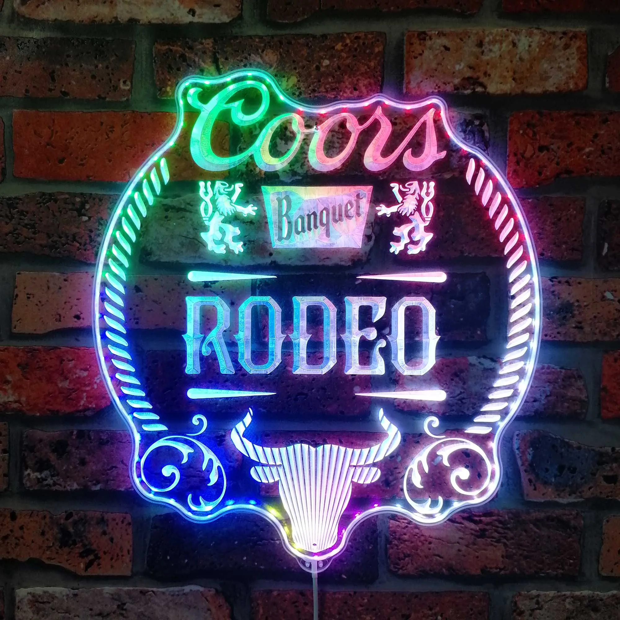 Неоновые вывески для настенного декора, Neon LED Sign Coors Banquet Rodeo, Man Cave Bar Pub Beer Gift Lamp Неоновая вывеска для бара