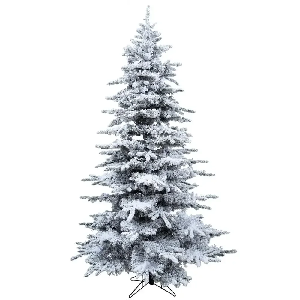 

7.5-Ft Slim Silverado Pine White Flocked Artificial Christmas Tree Metal Stand Easy Storage