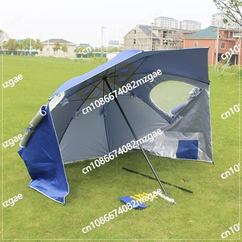 2.4 Meters with Window Breathable Windproof Outdoor Portable Beach Fishing Dual-purpose Tent Umbrella Beach Umbrella 6