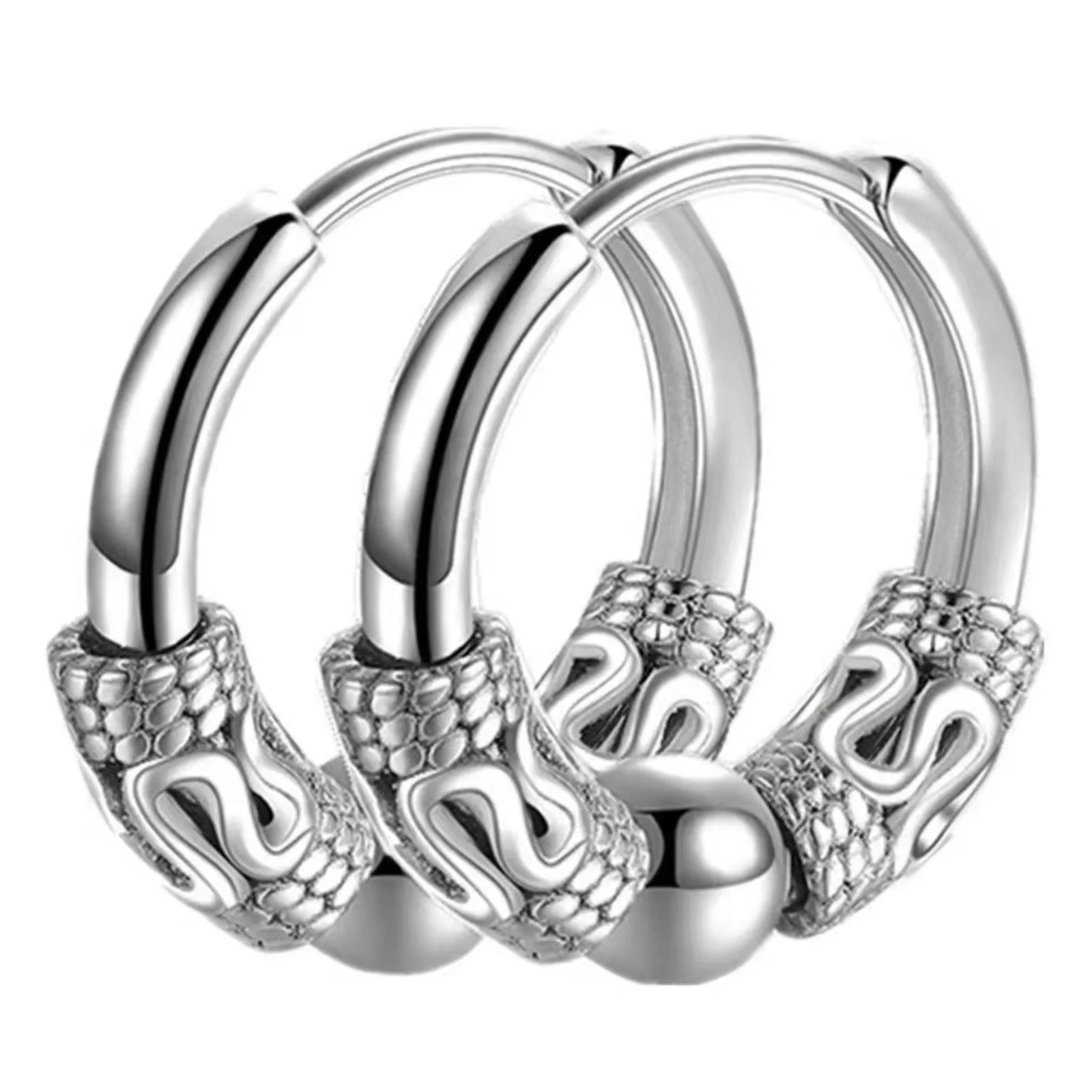 Hohl Design Vintage Gothic Punk Männlich Edelstahl Runde Hoop Schwarz Ästhetischen Piercing Ohrring frauen Schmuck Trendy 2025