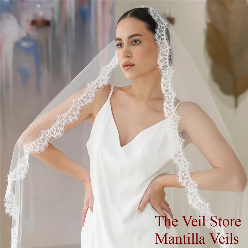 

Мягкие ресницы, кружево цвета слоновой кости, мантилья, свадебная фата, винтажная часовня, католические аксессуары для невест, уникальные испанские шантильи