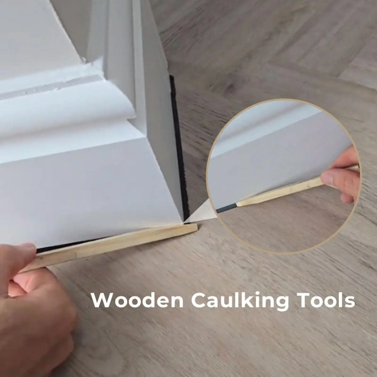 Caulk Finishing Tool 5 Pieces Sealant Finishing Tool Portable Ergonomic Wood Handle Applicator for Wall Home Window Door Sealant
