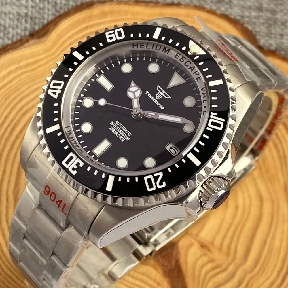 Reloj Mecánico de buceo marino para hombre, pulsera con cristal de zafiro, NH35, PT5000, 43mm, carcasa de acero, bloqueo deslizante, Rejor de