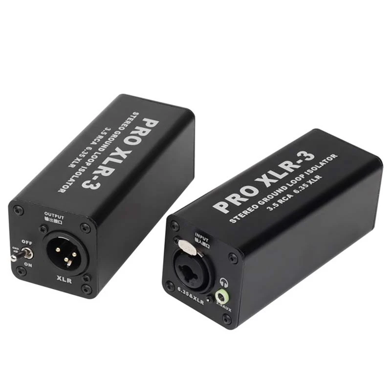 Imagem -05 - Stereo Terra Loop Isolador Filtro de Ruído Ruído Supressor Isolador para pc Pro Xlr3 3.5 Rca 6.35 Xlr Profissional