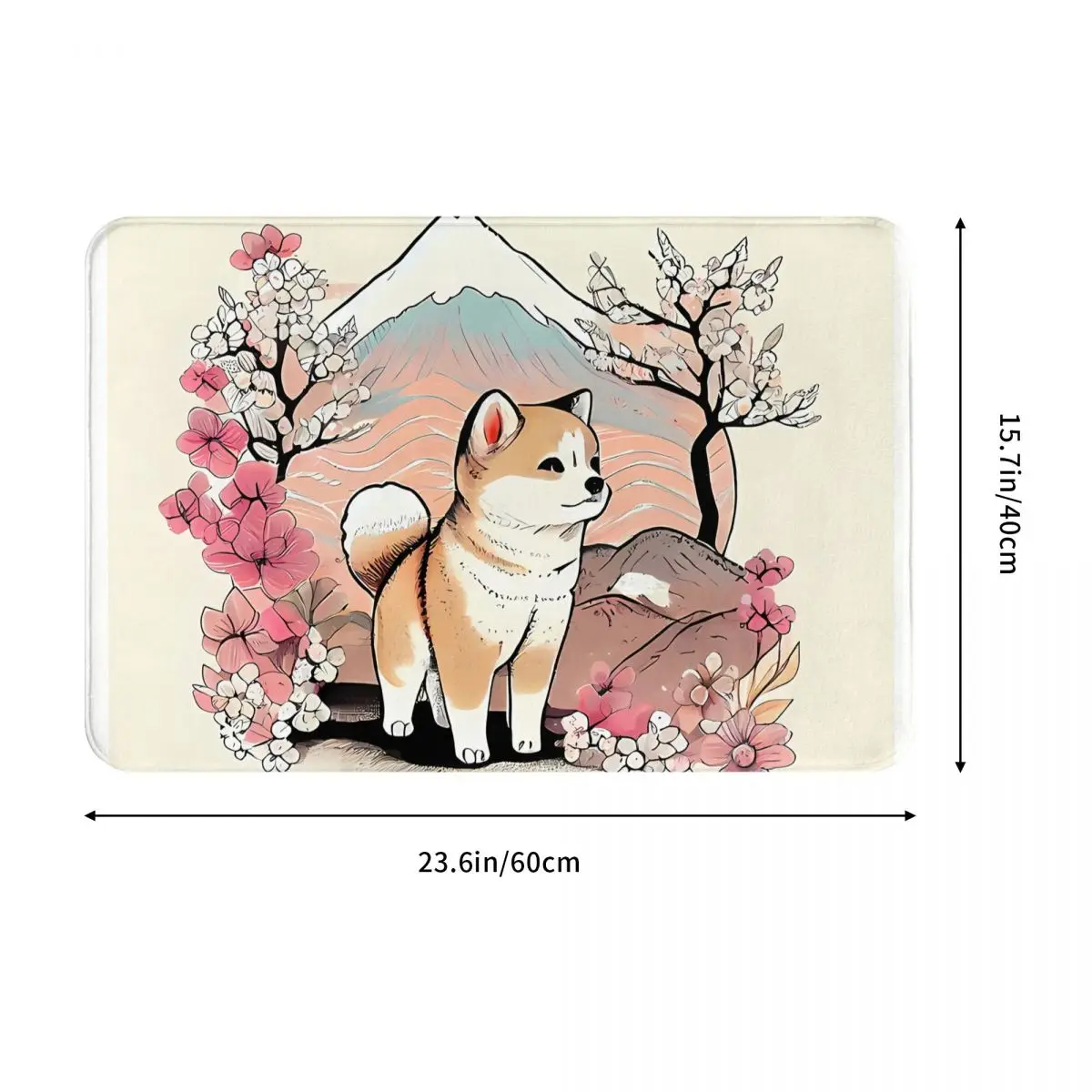 Bath Non-Slip Carpet Edgy Shiba Inu With Japanese Art Style Bedroom Mat Entrance Door Doormat Floor Decor Rug