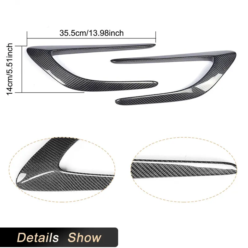 For Mercedes Benz C Class W205 C205 C63 AMG Coupe 2-Door 2015-2017 Car Front Side Fender Air Vent Trims Canards Carbon Fiber