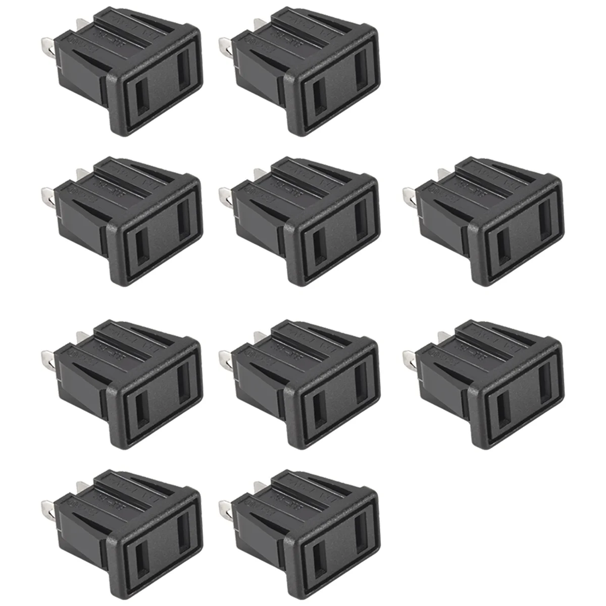 10 x US Type Panel Mounting AC Power Socket Outlet AC 250V 10A