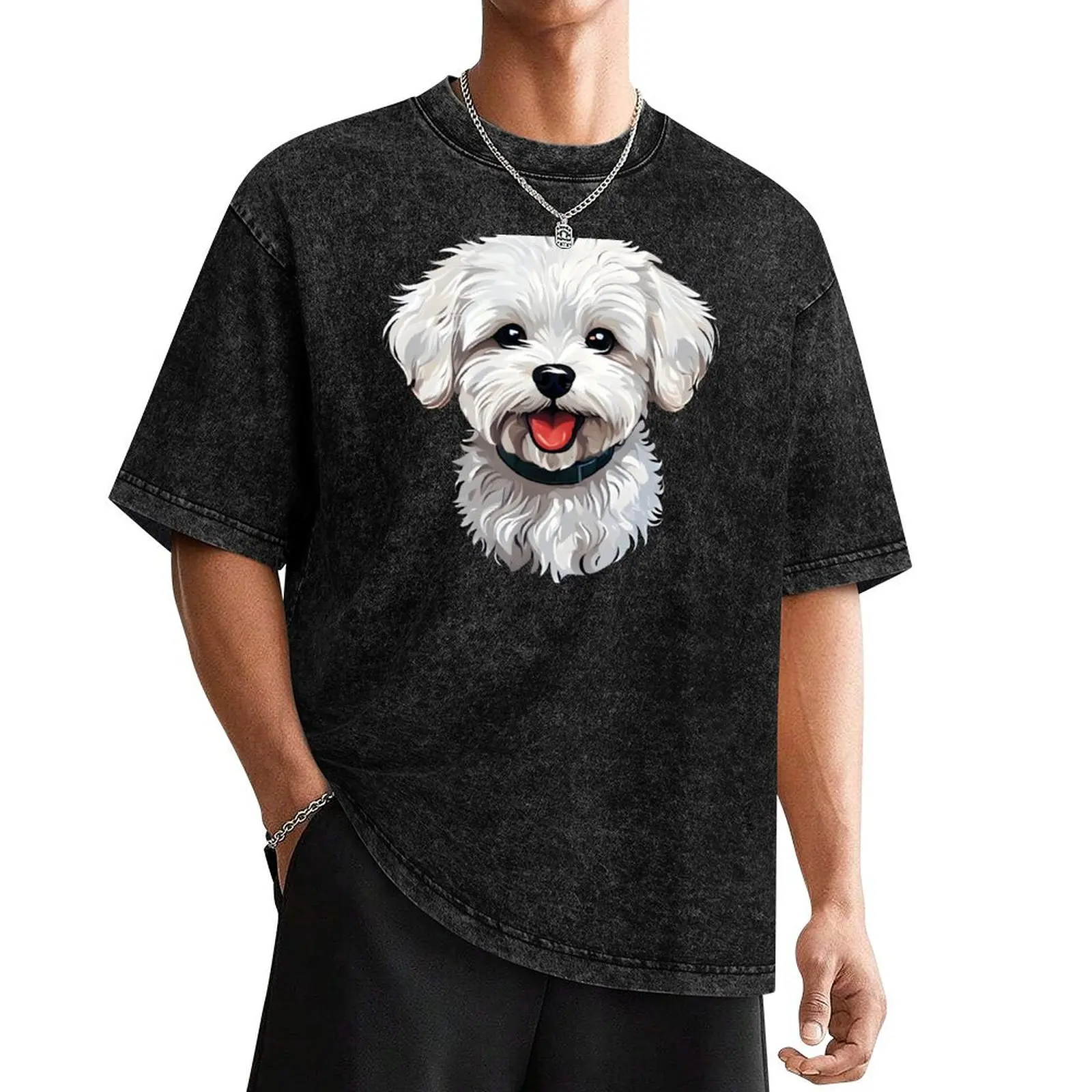 Bichon Frisé dog T-Shirt sweat graphic t shirt vintage men clothings