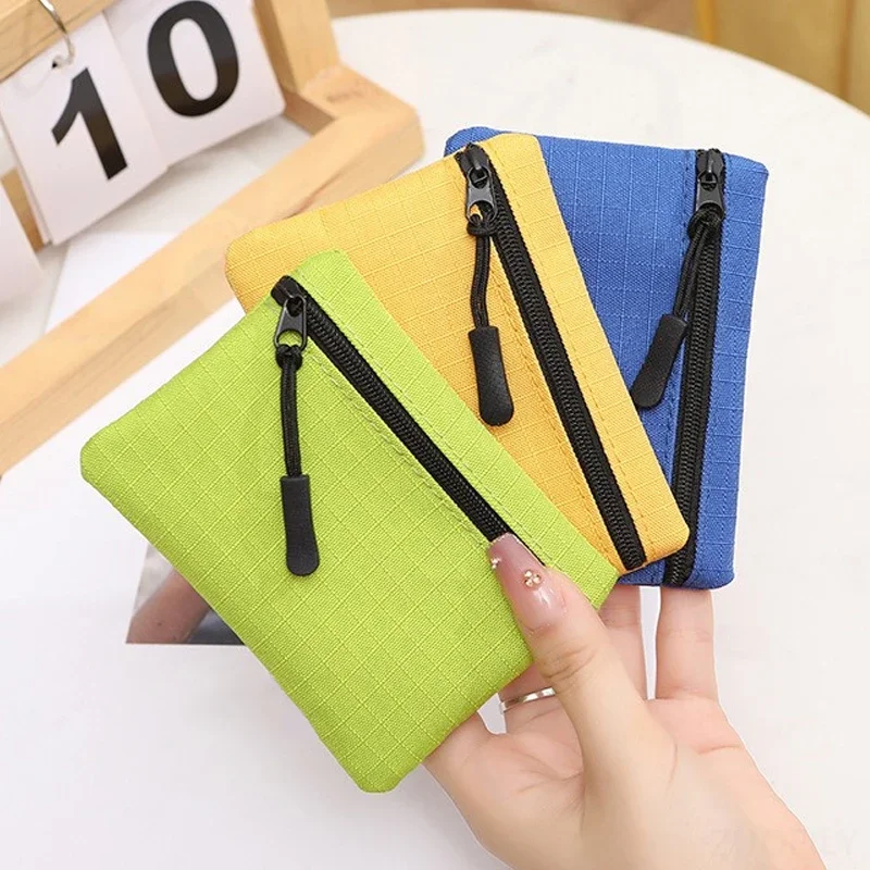

Multitool Solid Color Mini Coin Edc Purse Unisex Zipper Canvas Coin Key Bag Kid Storage Pouch Money Pocket Hiking Accessories