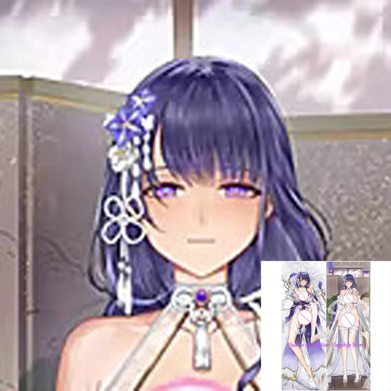 

Dakimakura Anime Pillow Cover Raiden Shogun Double Sided Print 2Way Cushion Cover Xmas Gifts