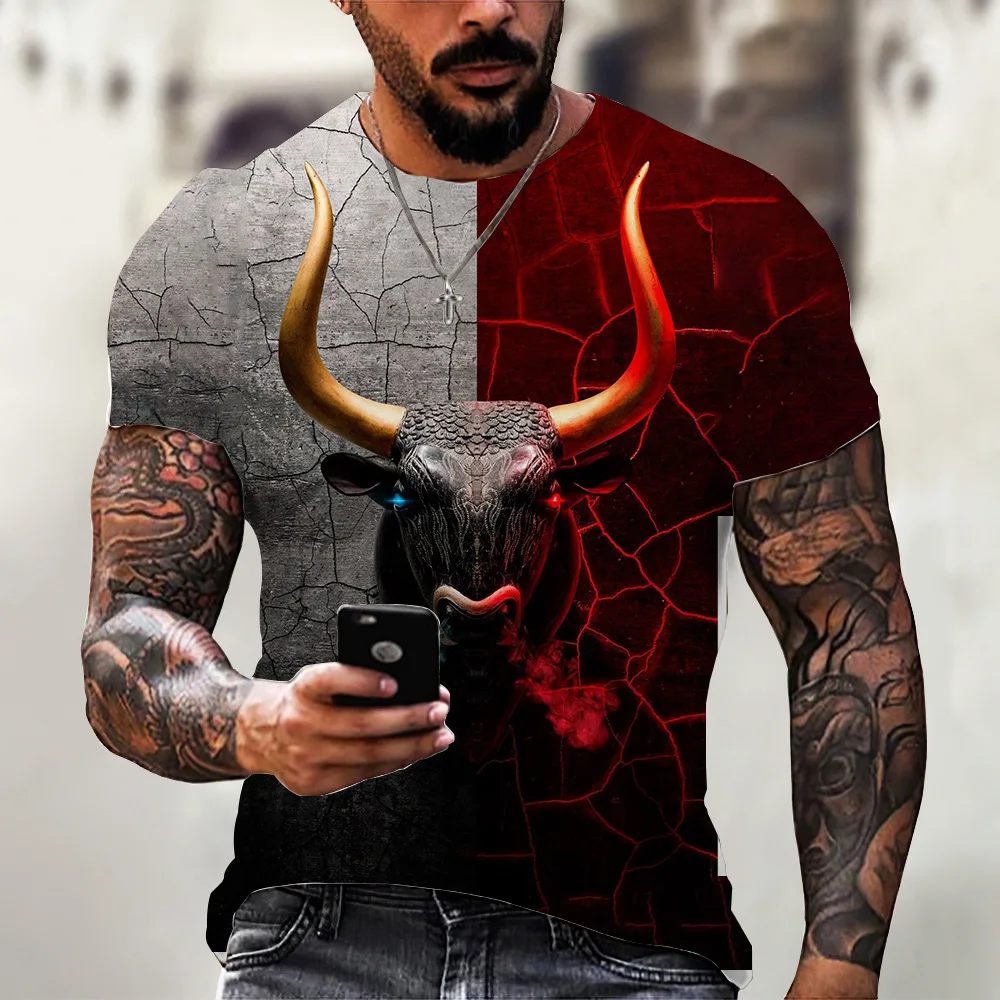 

Spanish Bullfighting Men'S T-Shirt 3d Bull Riding Print Tops Fashion Short Sleeve Sweatshirt Summer Pullover Casual Man T Shirt