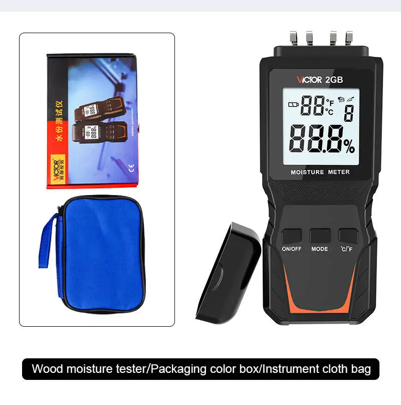 NEW PRIDUC TVICTOR VC2GB VICTOR 2GB  Digital Paper Moisture Tester Wood Grain Measure 1Celsius resolutioin